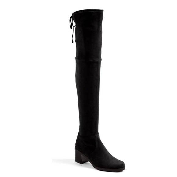 $800 STUART WEITZMAN Urban Over the Knee Boot BLACK BLOCK SUEDE 8 - Picture 1 of 10